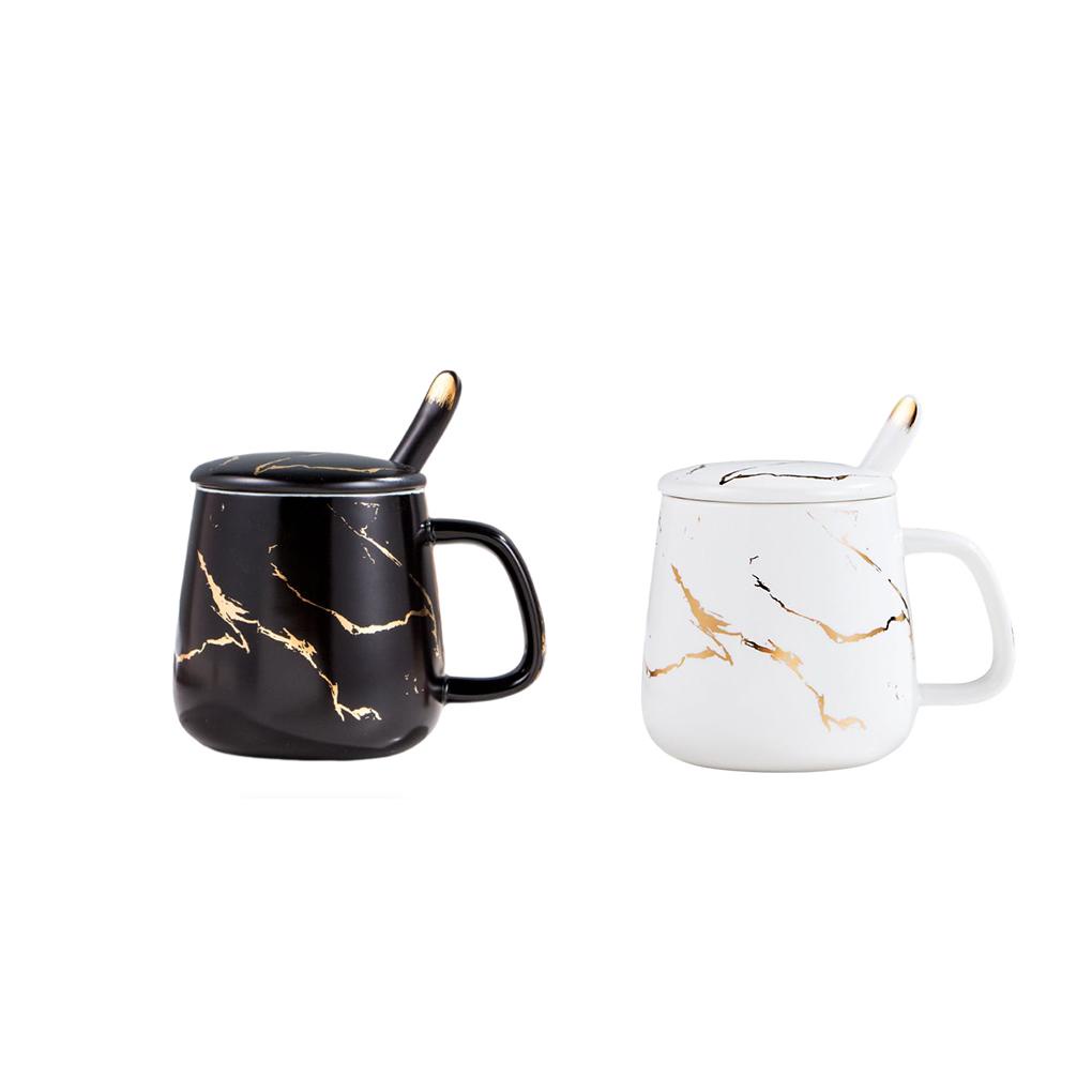 Nordic Ceramic Mug Coffee Creatively Mug Luxury Cup Handle Spoon Gelas Restoran Perlengkapan Minum Rumah Hadir