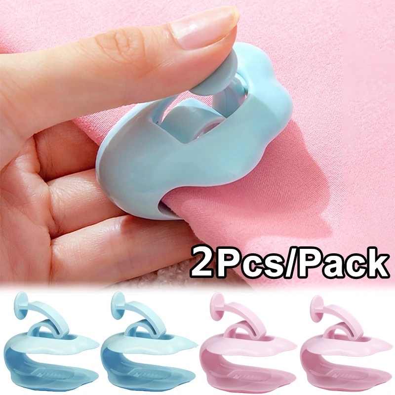 2pcs Pack Plastik Selimut Bed Cover Grippers Non-slip Portabel Kartun Awan Berbentuk Selimut Pemegang Anti-running Lembar Gesper Tanpa Jejak Quadruple Cover Penjepit Kuku