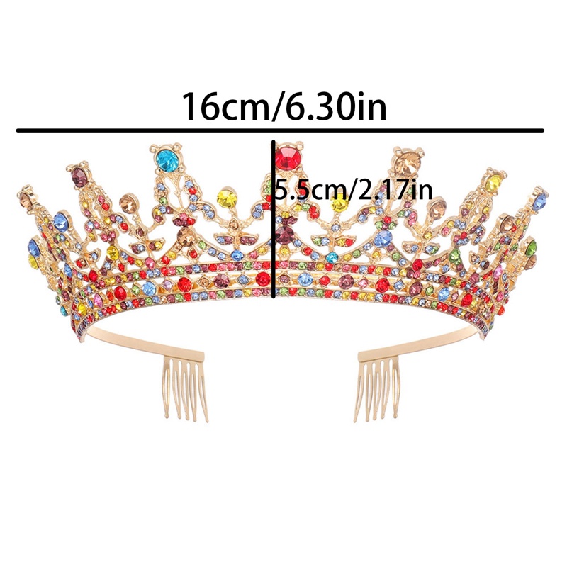 Baroque Berlian Imitasi Kristal Bando Pernikahan Tiara Pesta Mewah Mahkota Besar