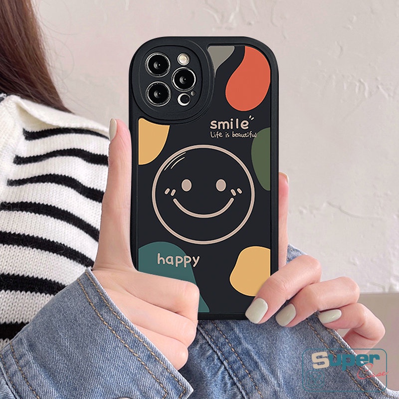 Case Kartun Realme C12 C55 C15 C35 C31 C53 C30 C11 C21Y C25Y 9i 5 6i 5i 7i 6s 6 8i 8 10 Pro+C25s C17 C21 GT C2 C20A C3 C20 C17 Lucu Simple Happly Smile Couples Lembut Sarung TPU