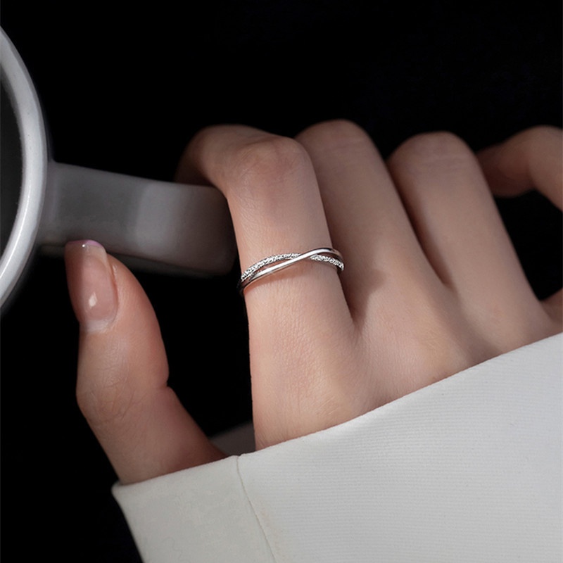 Line Ring Female Niche Personality Design Plain Ring Light Luxury New Trend High-end Index Finger Ring Fashion Personality Single Ring Candy Jewelry