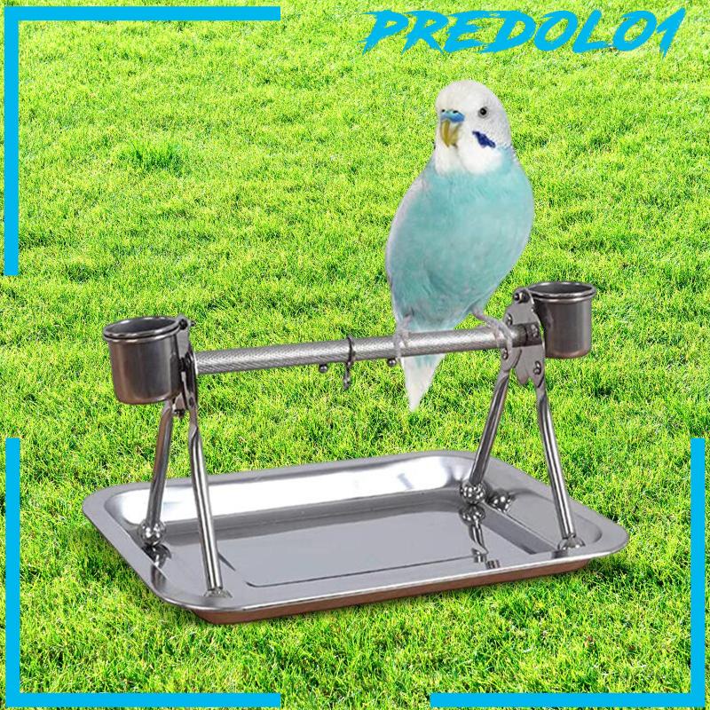 [Predolo1] Burung Tengger Stand Desktop Dengan Cangkir Nuri Play Stand Portable Untuk Finch