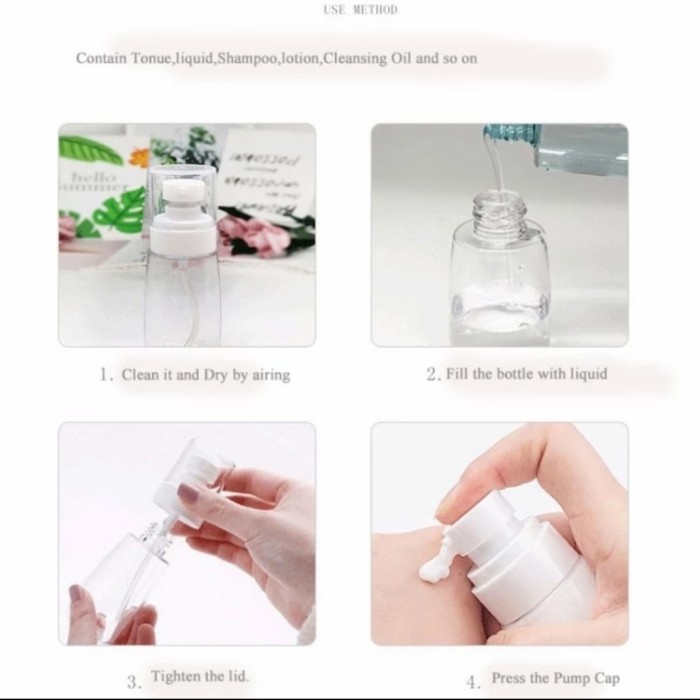 GHEMAT Botol Plastik Pump Lotion Treatment 30 ML Kosong Bening PETG