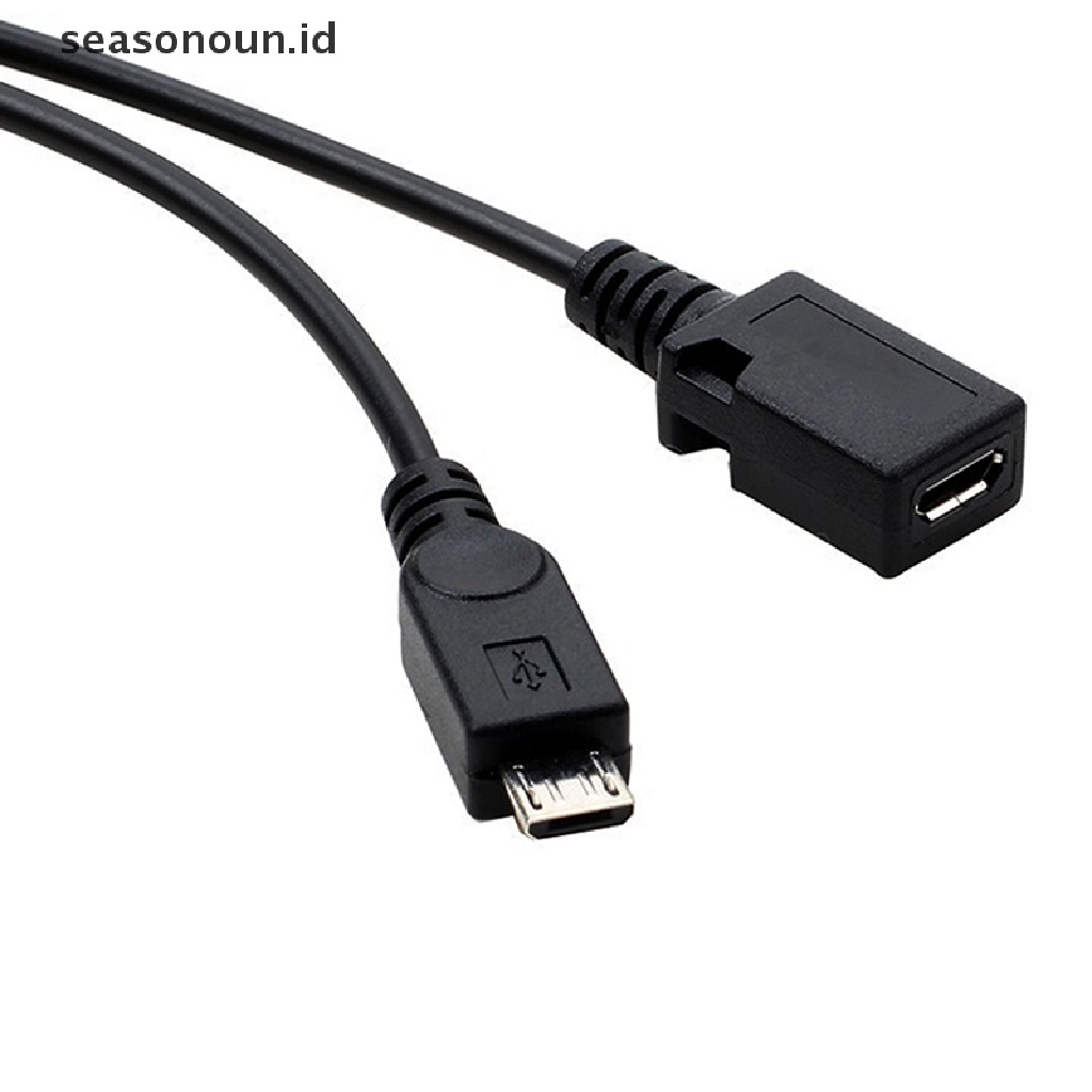 Seasonoun 2in1 OTG Micro USB Host Power Y Splitter USB Port Terminal Adapter Kabel OTG Kabel Data Pria Wanita Untuk Flash Disk Smart Phone.