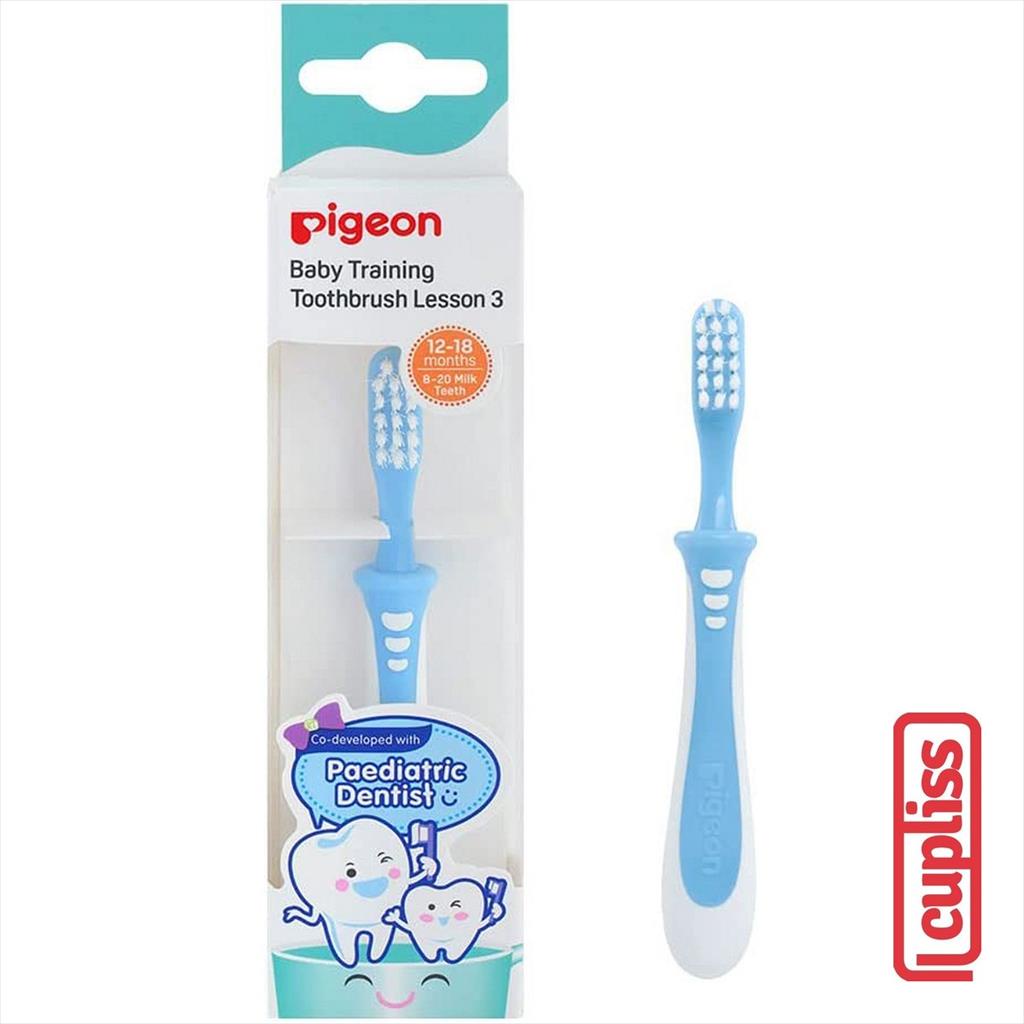 PIGEON Traning Toothbrush Lesson 3 Blue Sikat Gigi Anak