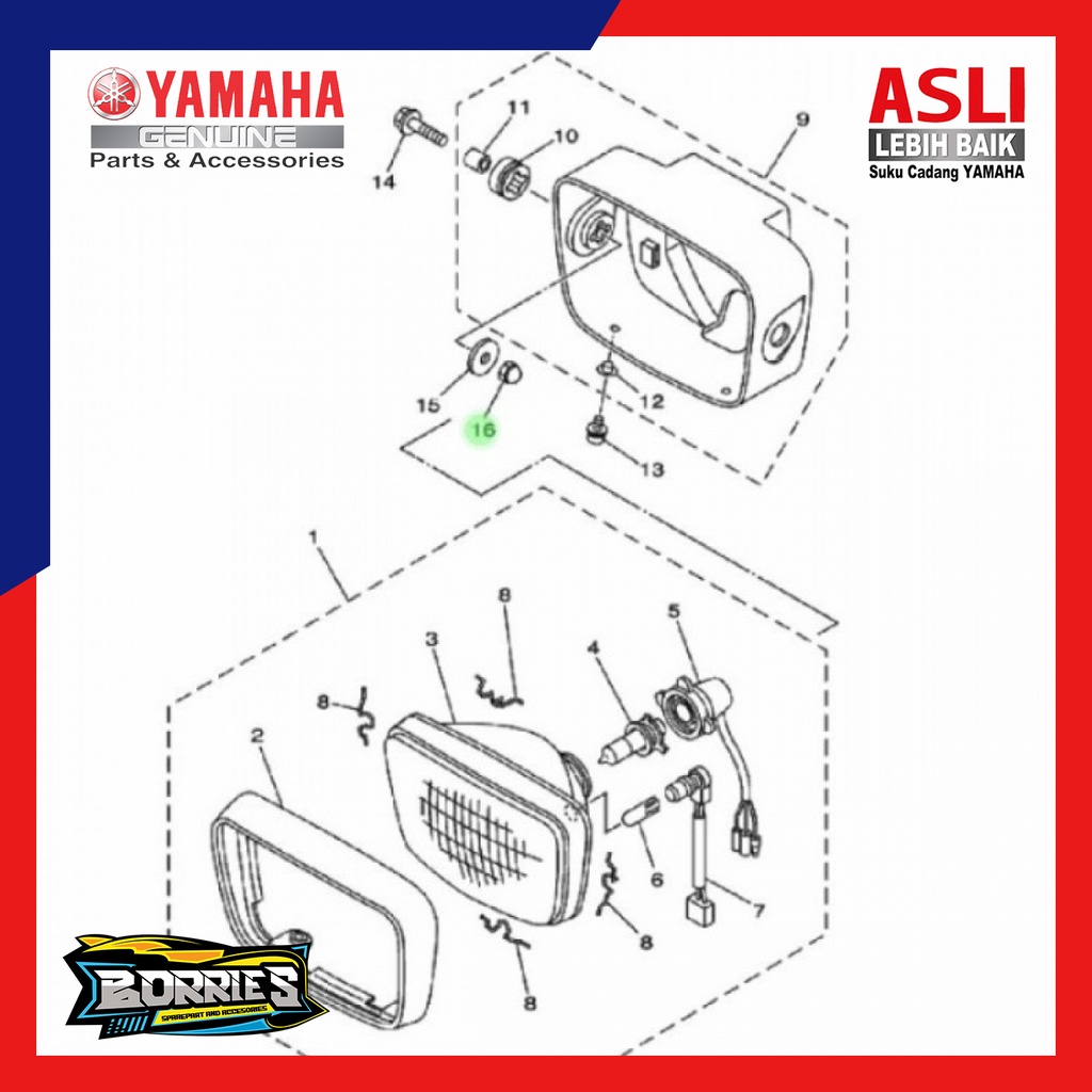 MUR BATOK LAMPU DEPAN RX KING 2002-2006 ORIGINAL 90176-08040