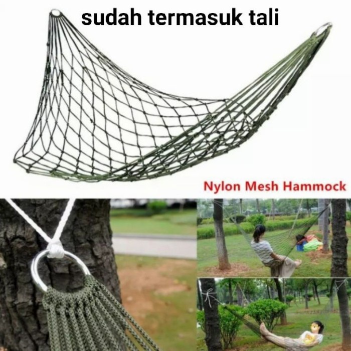 Hammock Piknik Best Seller Outdoor Kombinasi Ready Stock Tebal N5H4 Sport Cod Berkualitas Mendaki Mu