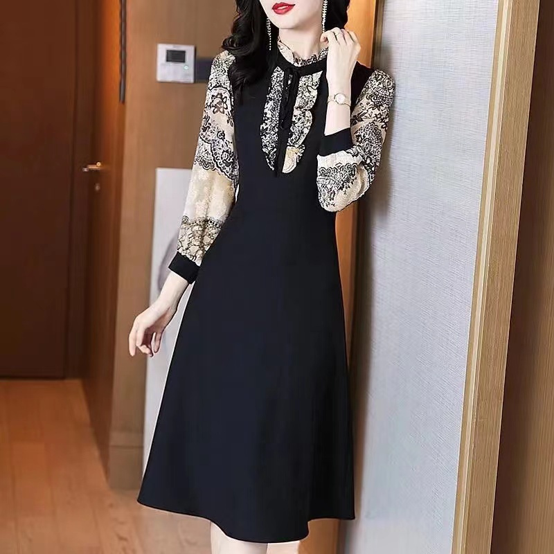 2023 gaya korea baru gaun renda panjang / gaun gaya korea