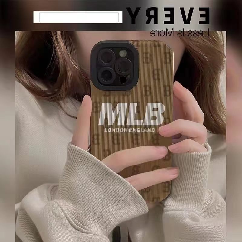 IPHONE Soft Case Coklat Bahan Kulit Untuk Iphone7Plus8 Plus X XS XR XS Max11 13 12 14 PRO Max14 Plus Brown MLB Cewek Fashion Wanita