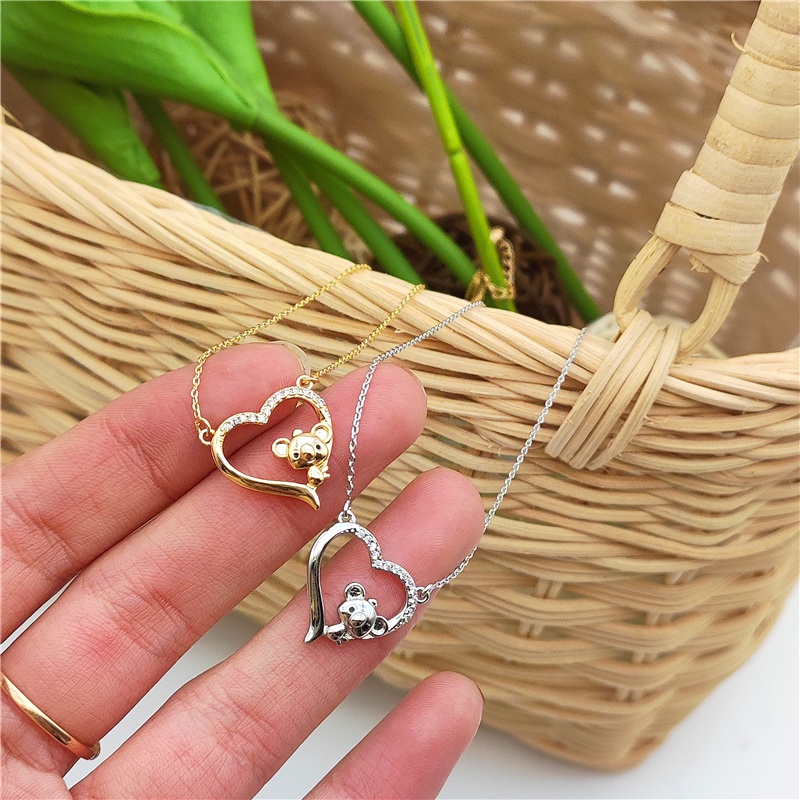 Mouse Liontin Cinta Kalung Berlian Wanita Kalung Berlian Mulia Liontin Pasangan Hadiah Ulang Tahun Aksesoris Fashion.