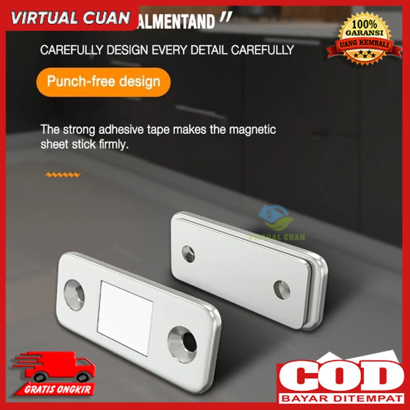 2pcs Penutup Pintu Lemari Magnet/Penutup Pintu Magnetic/Magnet Plat Kuat Penutup Pintu Lurus/Magnetic Door Closer