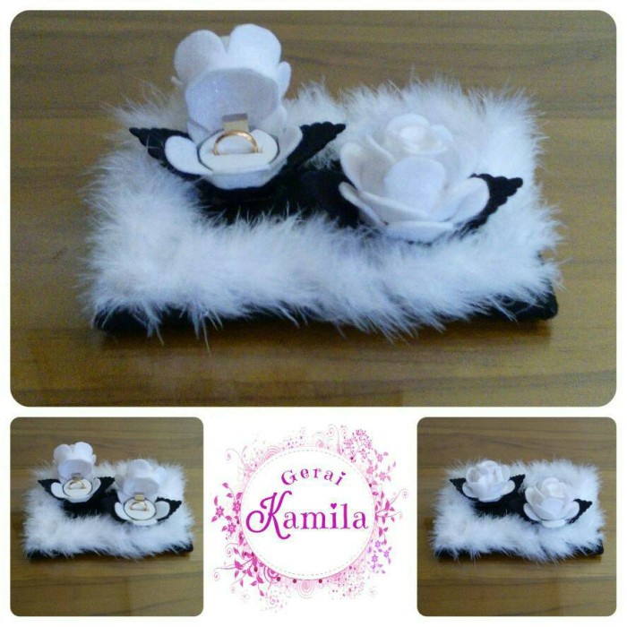 

⭐BISA COD⭐ kotak cincin bunga unik warna hitam putih
