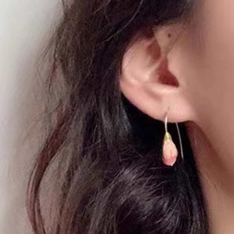 Retro Tulip Anting Minoritas Perancis Lembut Gadis Manis Sederhana Anting Musim Semi Retro Fashion Anting Trendi