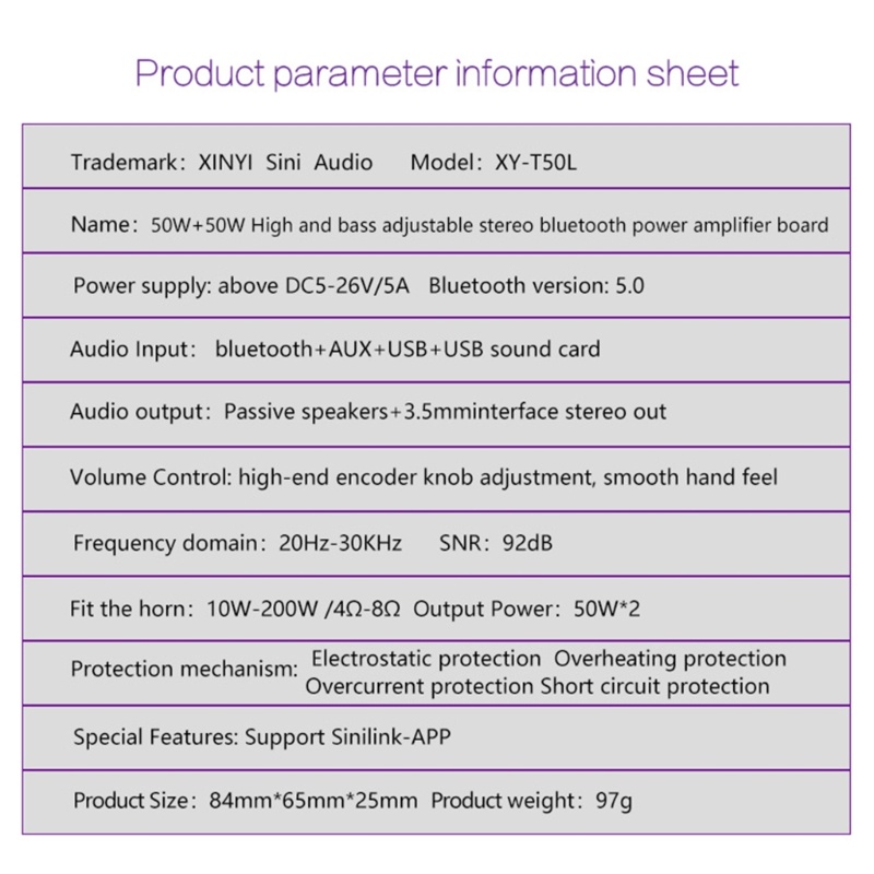 Zzz Amplifier Bluetooth-Kompatibel 2CH Cocok Untuk Speaker Pasif 4-8Ω 10-200W HiFi Power Amplifier Board Dengan3 5mm P