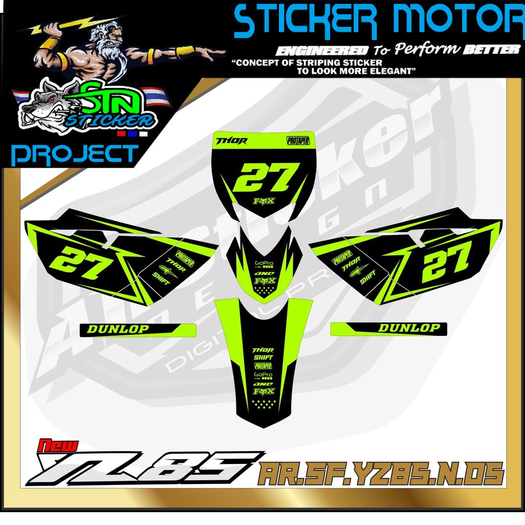 Yz85 Stiker Striping Motor TRAIL YZ85 NEW - Stiker Trail Bebek Yz 85 New Variasi Hologram AR 05