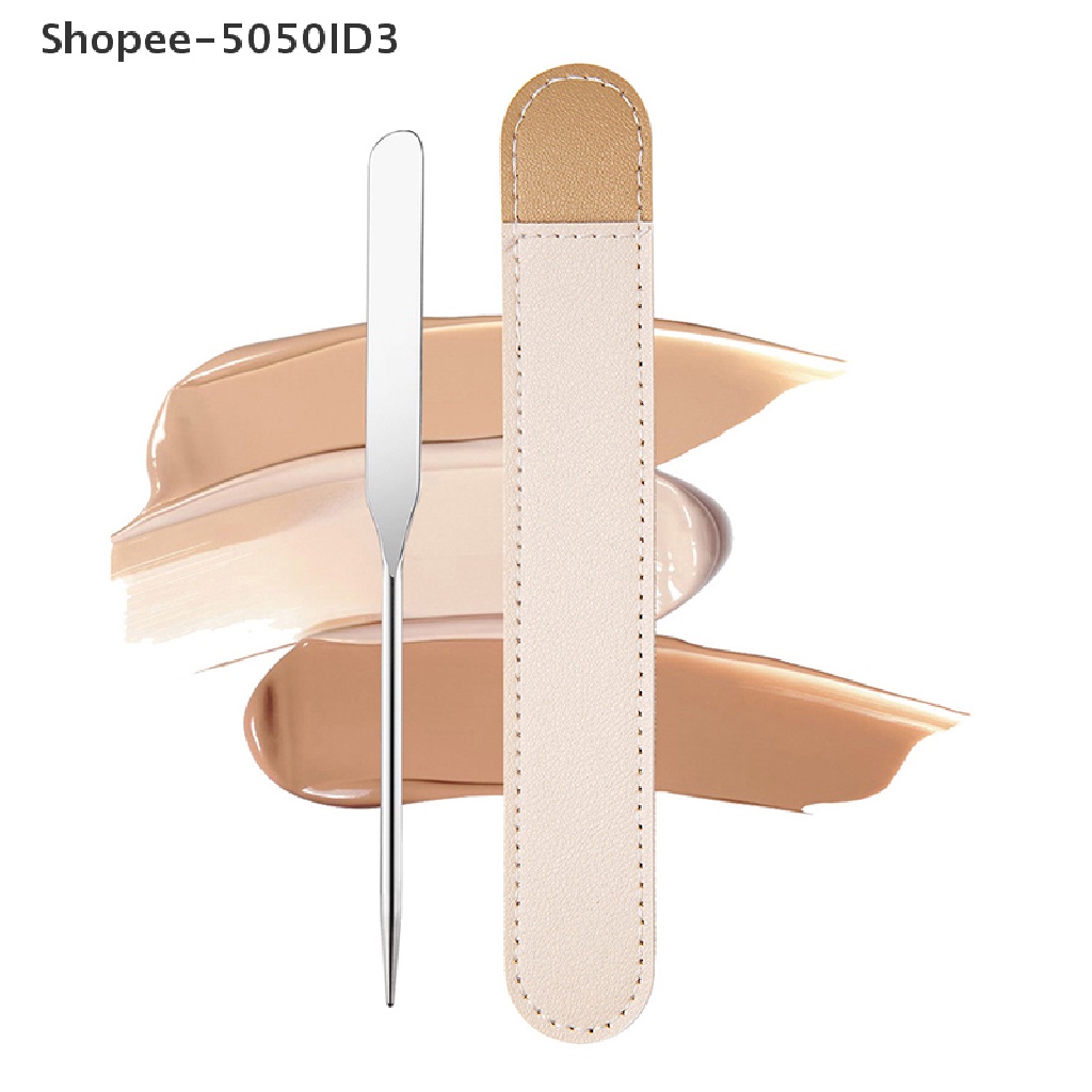 [HOT] 1set Stainless Steel Dual Head Makeup Toner Spatula Mixing Stick Foundation [ID]