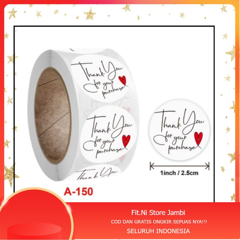 

PALING MURAH ISI 500 Pcs Stiker Label Roll Thank You - Sticker Label Makanan Thank