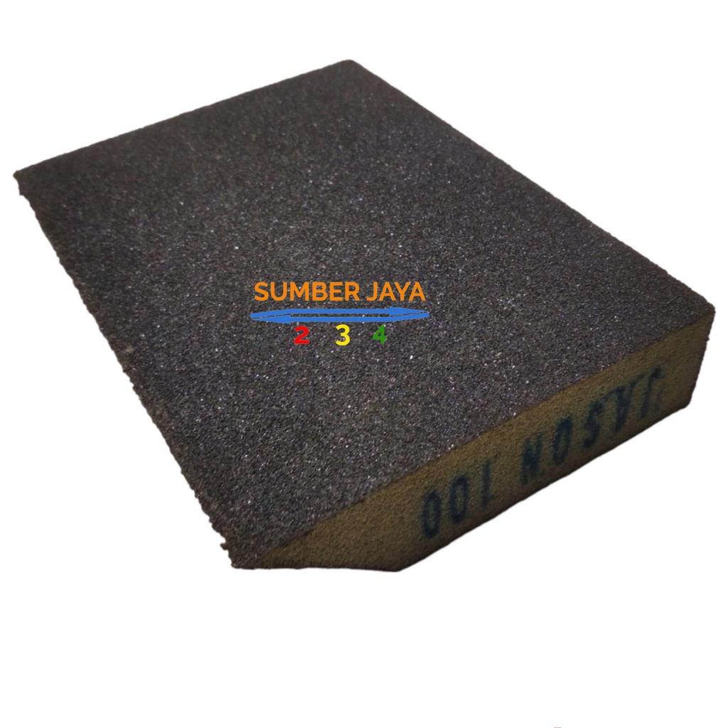 AMPLAS SPONS KOTAK GRIT 100 / SPONGE SANDING BLOCK GRIT 100