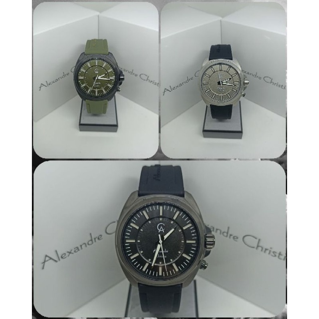 Jam Tangan Pria Alexandre Christie 8631 AC8631 AC 8631 Tali Karet / Rubber