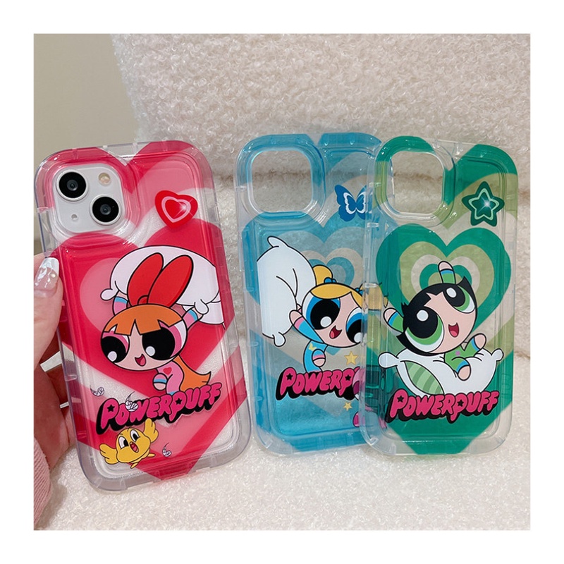 The Powerpuff Girls Case Vivo Y20i Y11 Y20 Y21s Y35 Y22s Y12 Y12s Y93 Y95 Y15 Y22 Y33s Y15A Y20s G Y91 Y12i Y15s Y02 Y17 Y21 Y30 Y01 Y91C Y1s Y50 Love Heart Airbag Lucu Soft Case