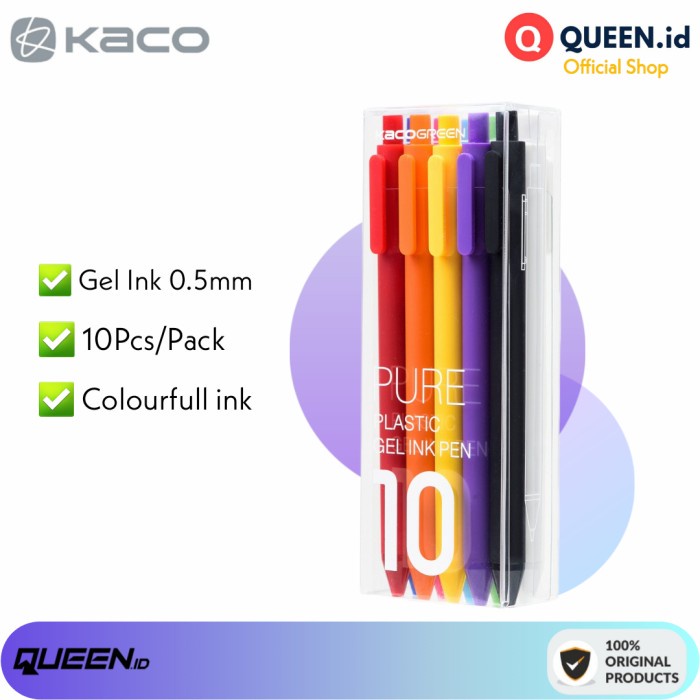 

ARS04 Mijia Mi KACO PEN GEL 10pcs Colourful iNk 0.5mm Pulpen