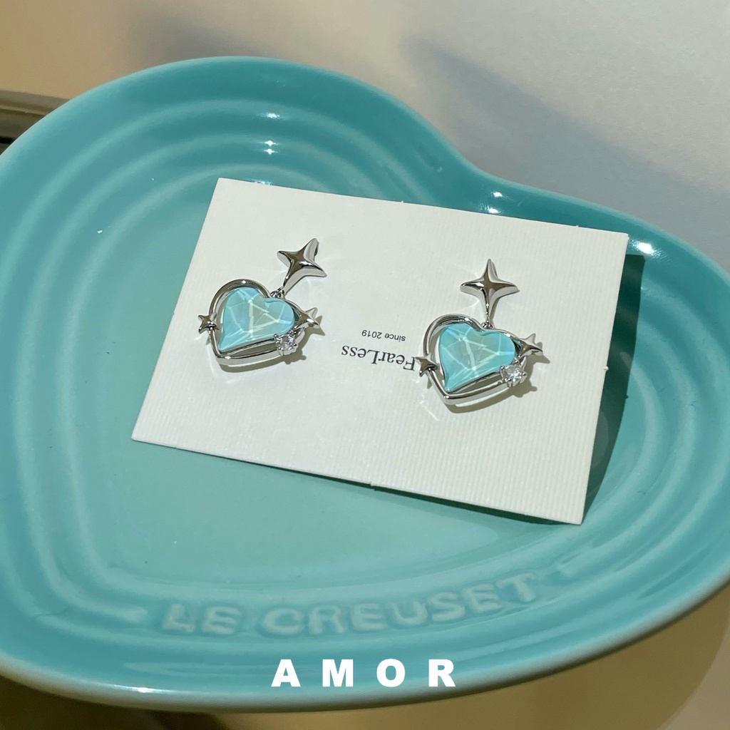 love earrings summer Multi-section micro-flash earrings Korean style Niche design female