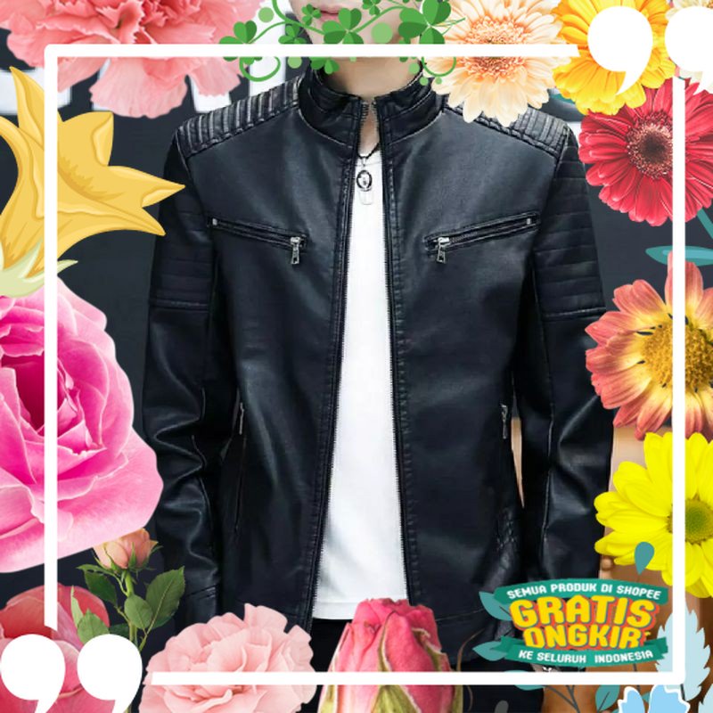 (NEW TREN) Jaket Kulit Asli Pria Silverstone RFLA Ariel Noah / anti air