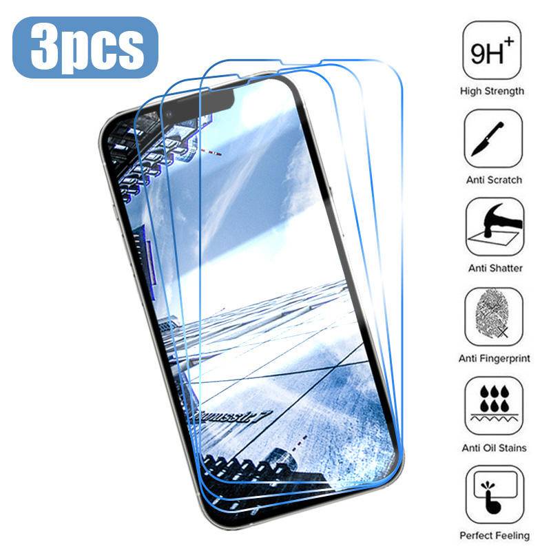 3pcs 9D Tempered Glass Untuk iPhone 14 13 12 11 Pro MAX Plus Mini Pelindung Layar Untuk iPhone X XS MAX XR 7 8 6 6S Plus SE 2022 2020 14Plus 13Mini 12Mini Full Cover Glass