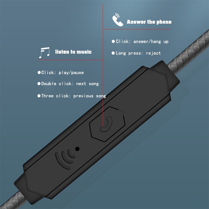 Headphone 3.5mm in-ear 1.2m Kontrol Kabel Headphone Olahraga Huawei Honor smart phone Headphone Kabel Dengan Mikrofon