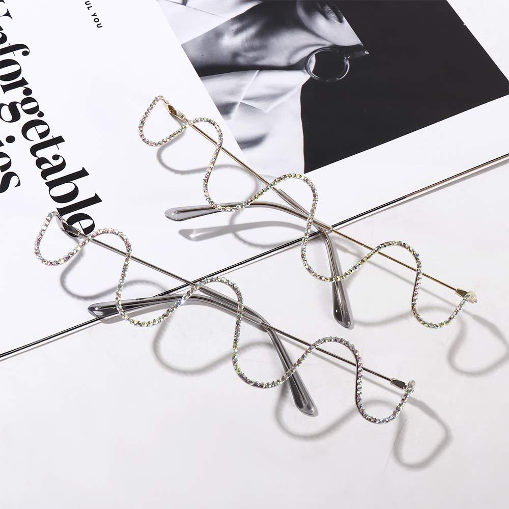 Frame Kacamata Berlian Agustina Silver Gold Steampunk Dekorasi Kacamata Untuk Wanita Sunglasses Wave Glasses Frame