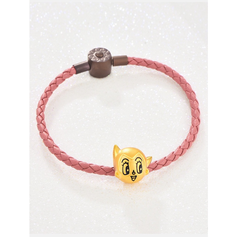 Goldkingdom Fashion Perhiasan Aksesoris Ready StockVacuum Disepuh Gelang Emas Asli Kadar 375 Astro Versi Kartun Dari Lutong Emas Asli Kadar 375 Transfer Bead DIY Placer Gelang Emas Asli Kadar 375