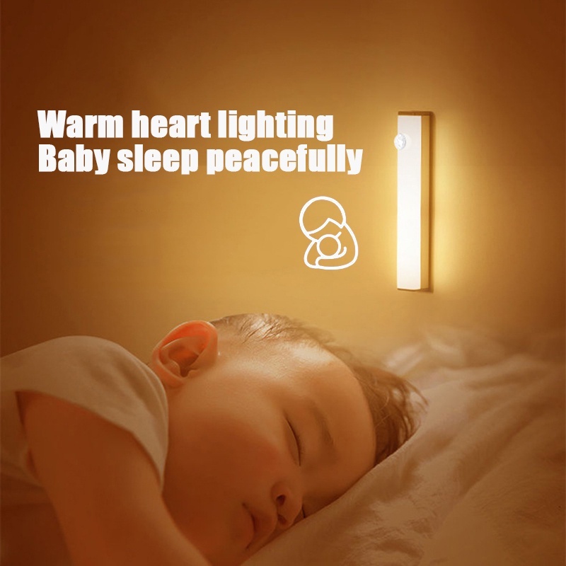 Multifunctational LED Sensing Night Light/Lampu Baca Makan Bayi Pengisian USB