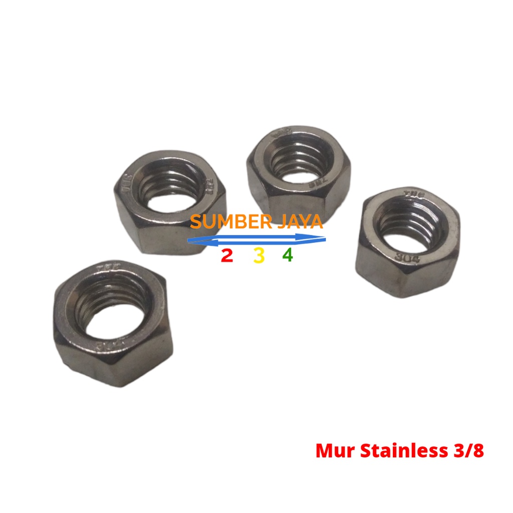 MUR STAINLESS 3/8 PUTIH PER 1 PCS