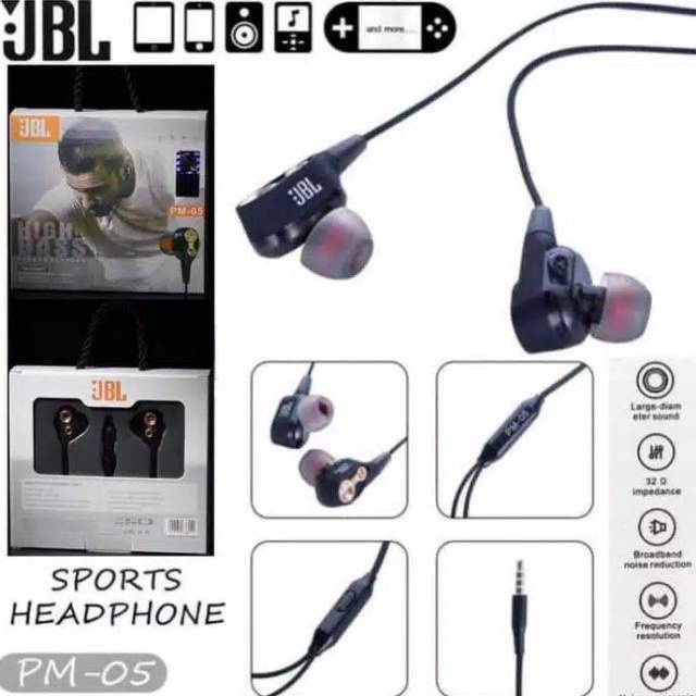 Handsfree earphone JBL PM-05 super bass headset