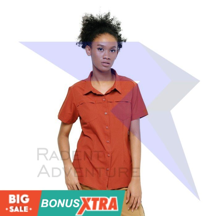 Kemeja Cewek EIGER1989 EADLYN SS SHIRT Khaki Red 91000 5514 Original  KEREN AWET