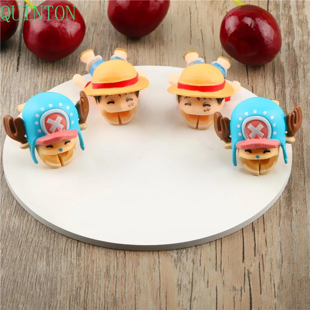 QUINTON Mobile Phone Accessories Cable Bite Protector Winder Chompers Cable Organizer Monkey D Luffy Usb Cable Protector Mobile Phone Cables Cartoon Charger Wire Holder Vinsmoke Sanji for Gift Roronoa Zoro