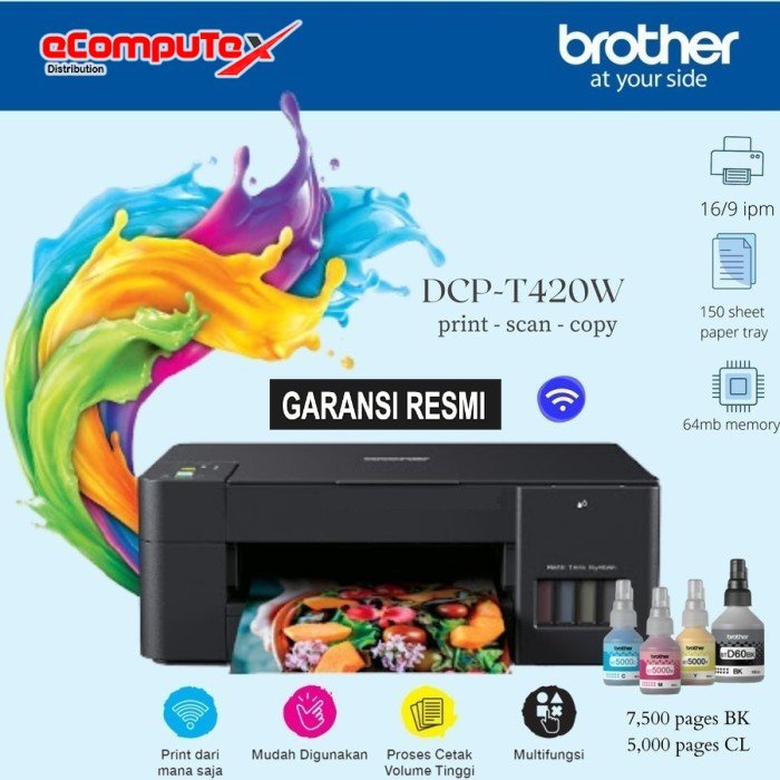 PRINTER BROTHER DCP-T420W / T 420W WIFI All IN ONE PRINT-SCAN-COPY GARANSI RESMI