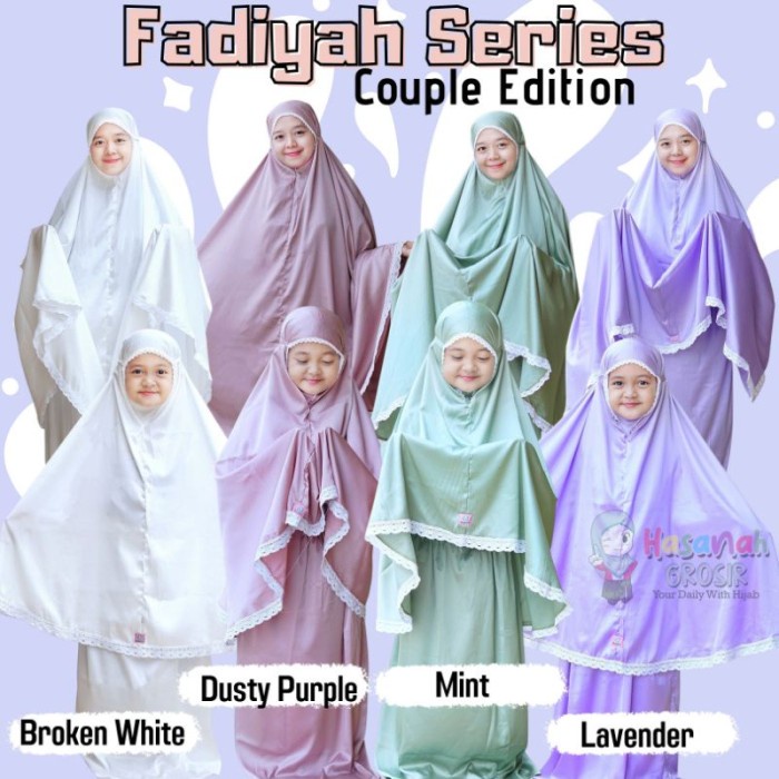 MUKENA COUPLE IBU DAN ANAK FADIYAH SERIES HASANAH MUKENA SET