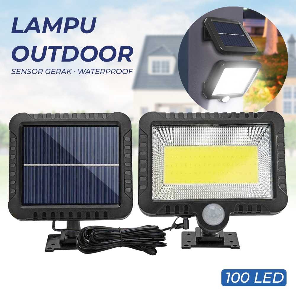 (BISA COD) FTIHSHP YuYiYuan Lampu Dinding Solar Sensor Gerak Waterproof 100LED Cool White - JP-F56