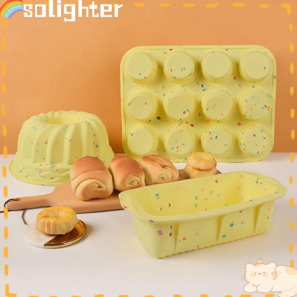 Solighter Loyang Kue DIY Muffin Mousse Mould Pastry Dish Bulat Cetakan Puding Besar