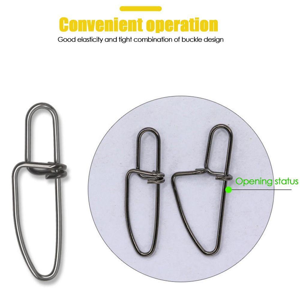 TOP 100 Pcs/ lot Memancing Gantung Snap Baru Kualitas Tinggi Cepat lock Tahan Lama Garis tackle Oval Split Rings