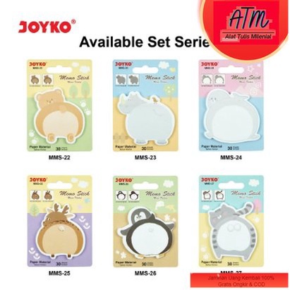 

Memo Stick Animal Fancy Joyko MMS 22-27 Sticky Notes Lucu Hewan Joyko