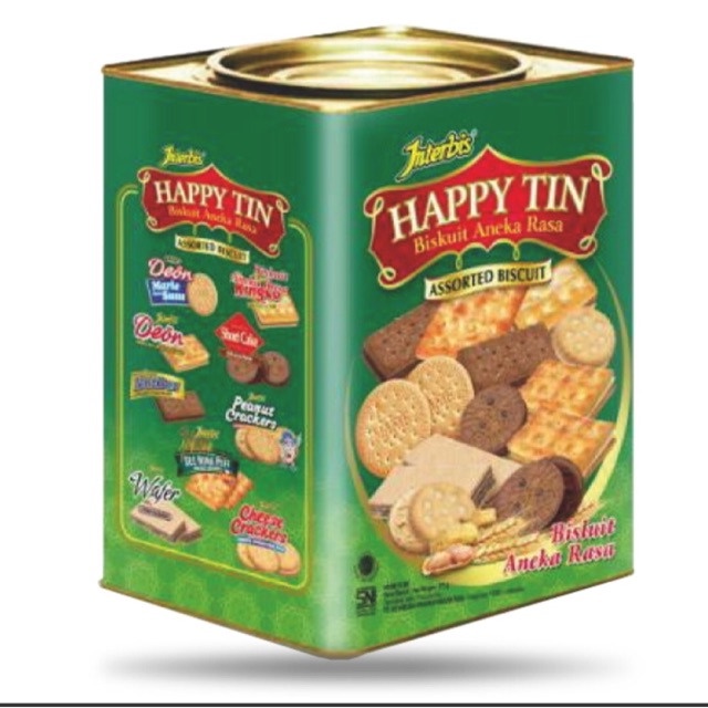 

Interbis Happy Tin 630gr Biskuit Kaleng Lebaran