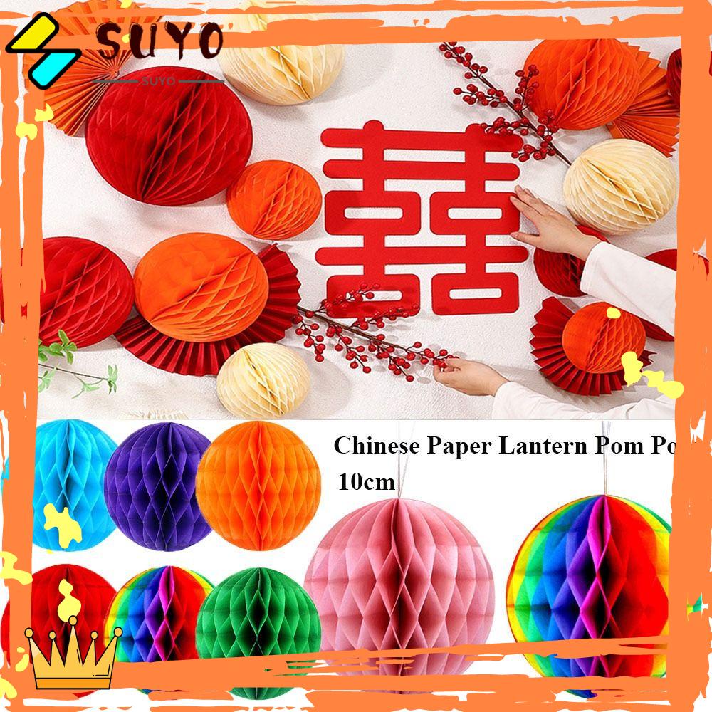 Suyo 5 Pcs Lentera Kertas Cina Aksesoris DIY Baby Shower Hadiah Kerajinan Bola Sarang Lebah