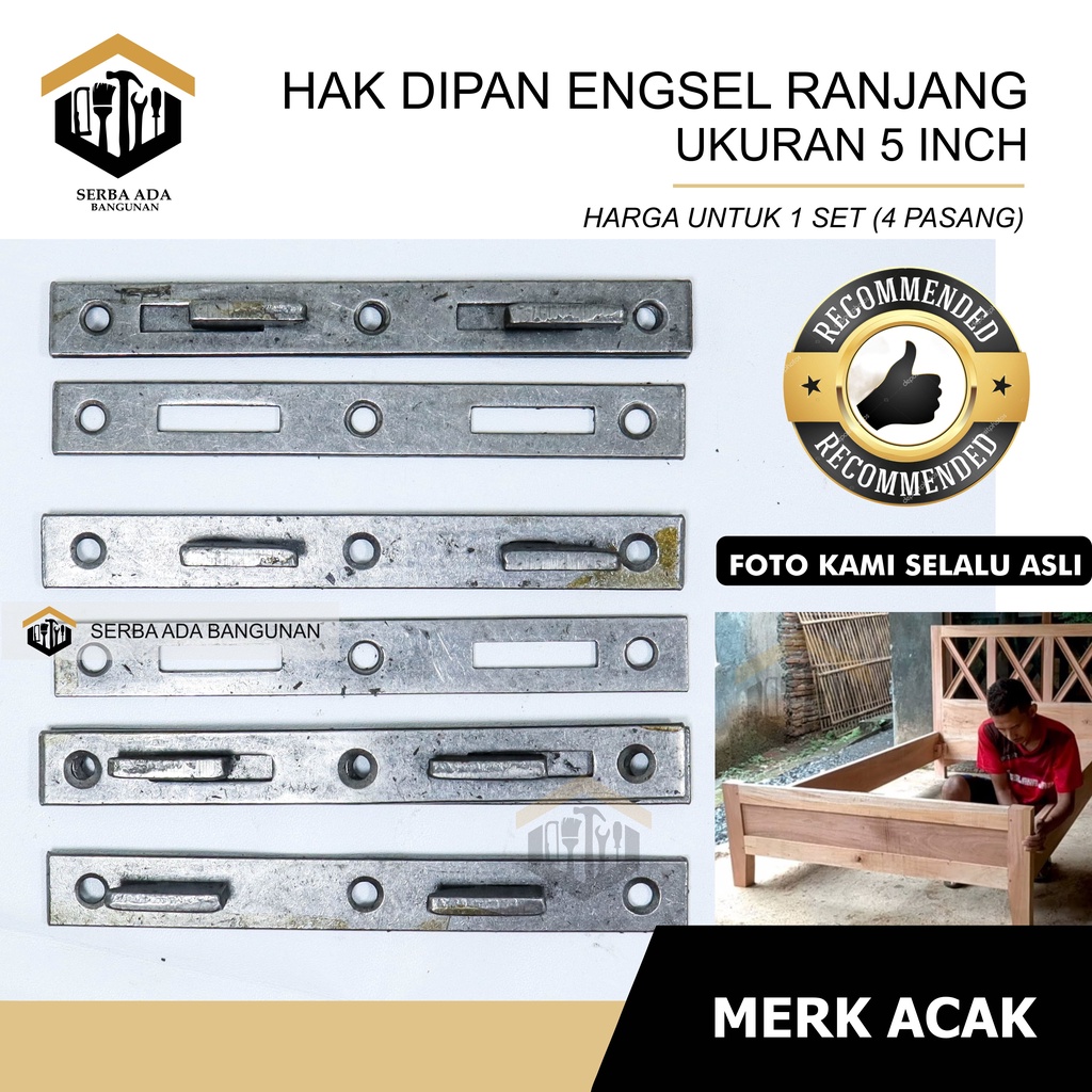 Hak Dipan Bobok 5 Inci l Bracket Ranjang I (1set - 4 pasang) Bed Fitting