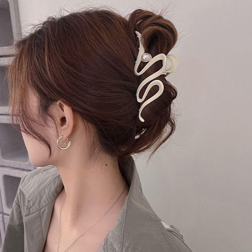 Needway Gelombang Rambut Cakar Elegan Ins Besar Hiu Klip Baru Heardress Fashion Hiasan Kepala Ponytail Holder Korea Hiu Klip