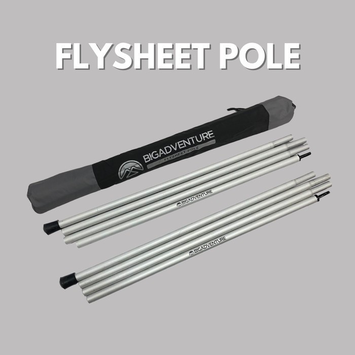 Tiang Flysheet BIGADVENTURE 2x200cm Awning Pole Alloy Aluminium Tent