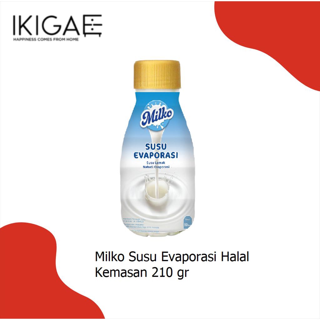 MILKO SUSU EVAPORASI HALAL /  SUSU LEMAK NABATI EVAPORASI 210 GR BIRU