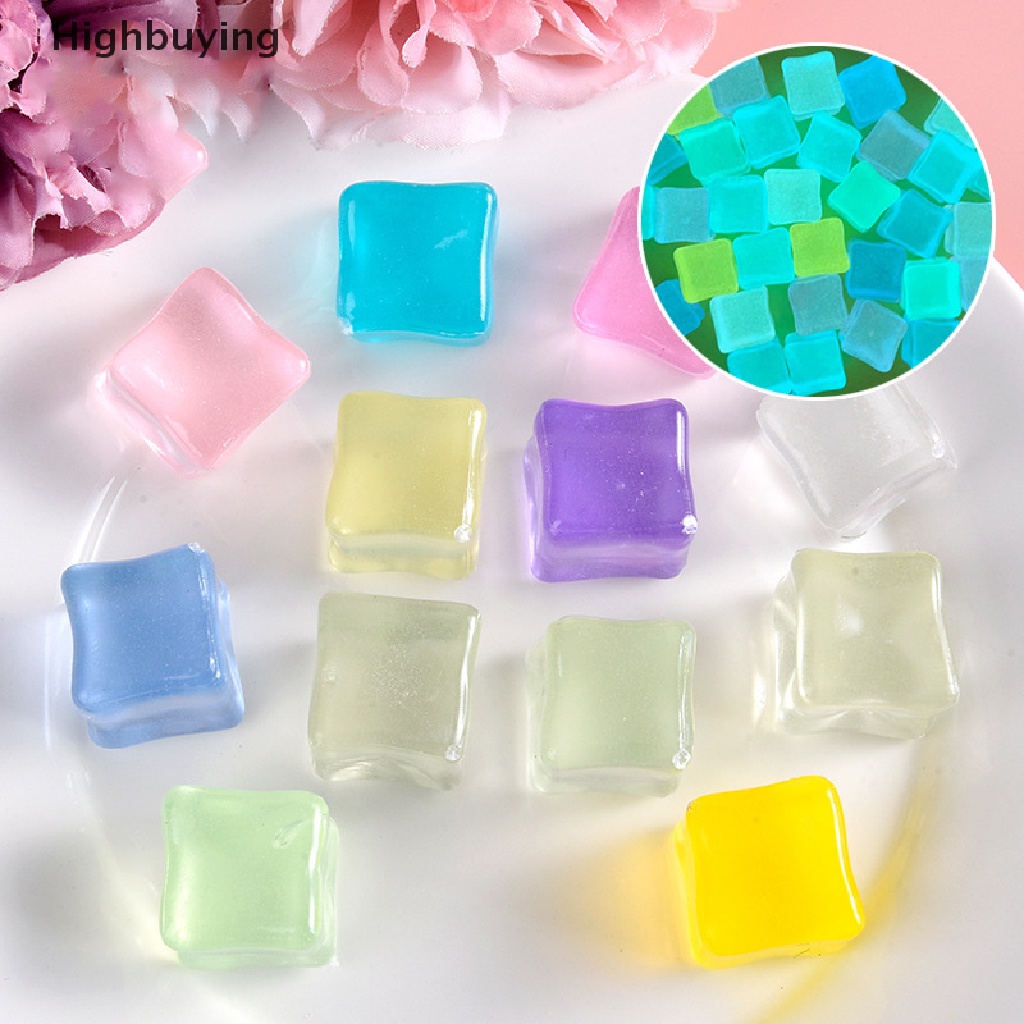 Hbid 10 Pcs Warna-Warni Simulasi Es Batu Resin Ornamen Buatan Tangan DIY Miniatur Patung Kecil Aksesoris Glory