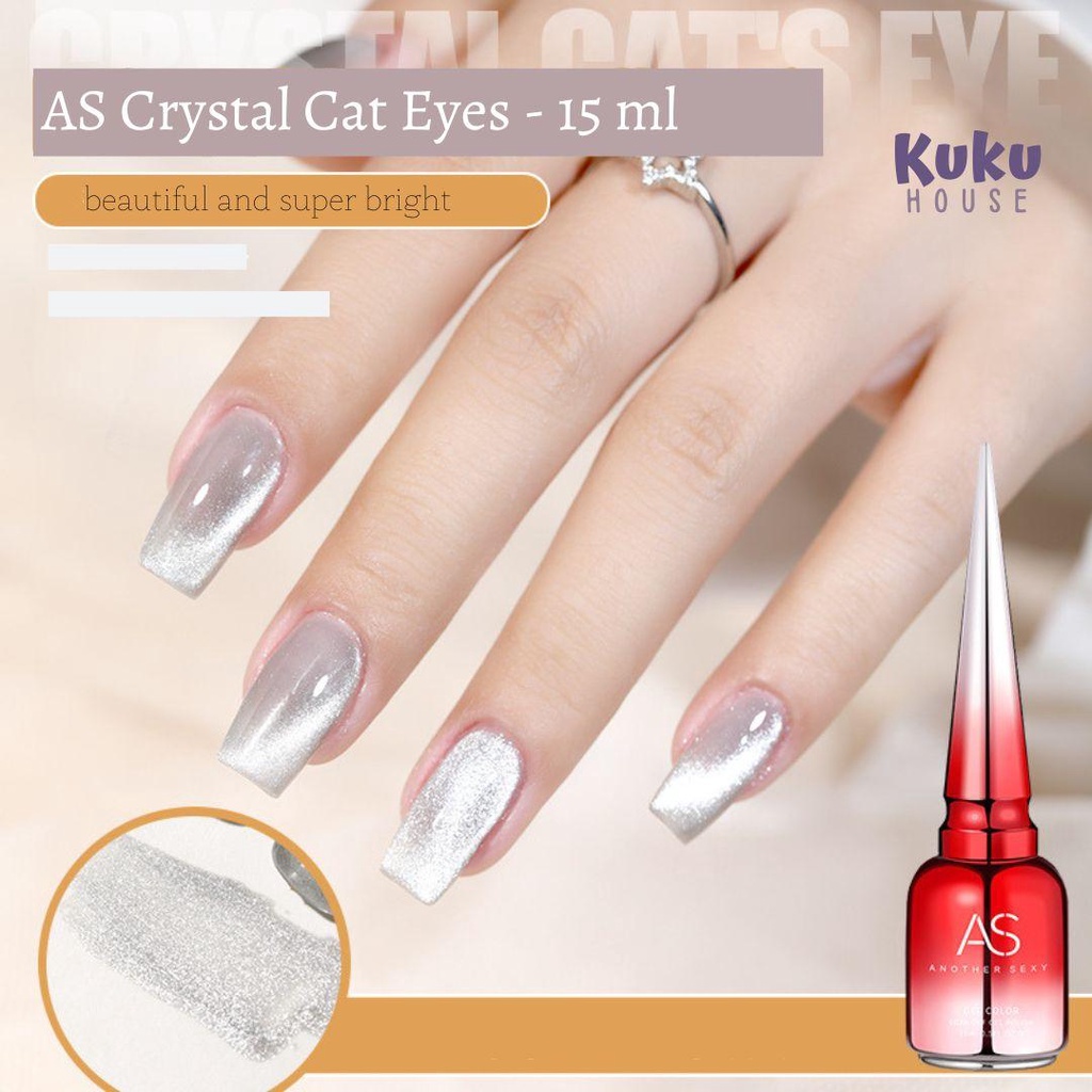 As 9D 5D Silver Cat Eyes 15ml Gel Polish Kutek Mata Kucing Universal Cat eyes Silver